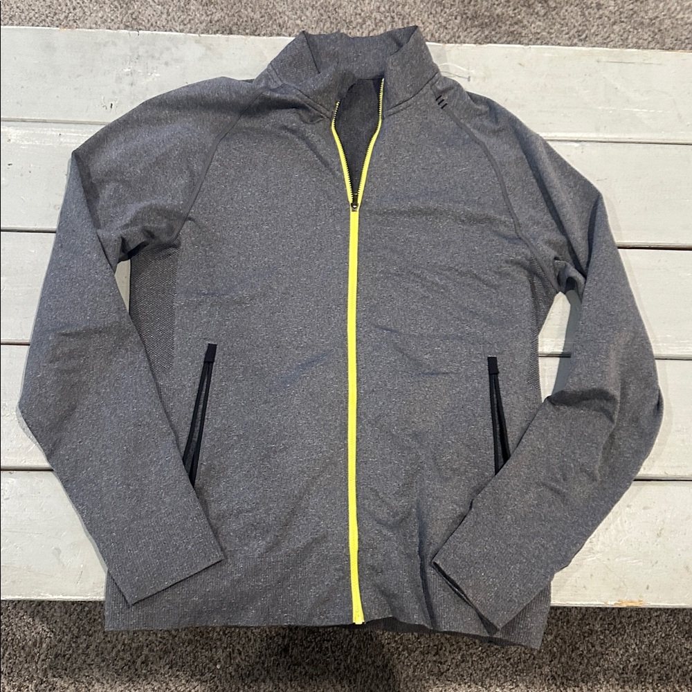 Lululemon Jacket Men's M Pulse Heathered Gray Seamless Zipper Track Gym Coat